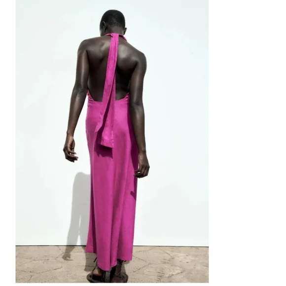 Zara Linen blend halter neck dress - Picture 6 of 8